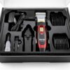 Беспроводная машинка для стрижки Gemei GM-550, 2 съемных аккумулятора, регулировка длины стрижки от 0,8 мм, титановое покрытие