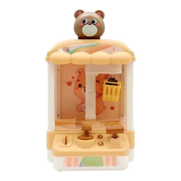 Игровой автомат с игрушками Мишка, аккумуляторный, USB-зарядка, 5 игрушек и 5 монет