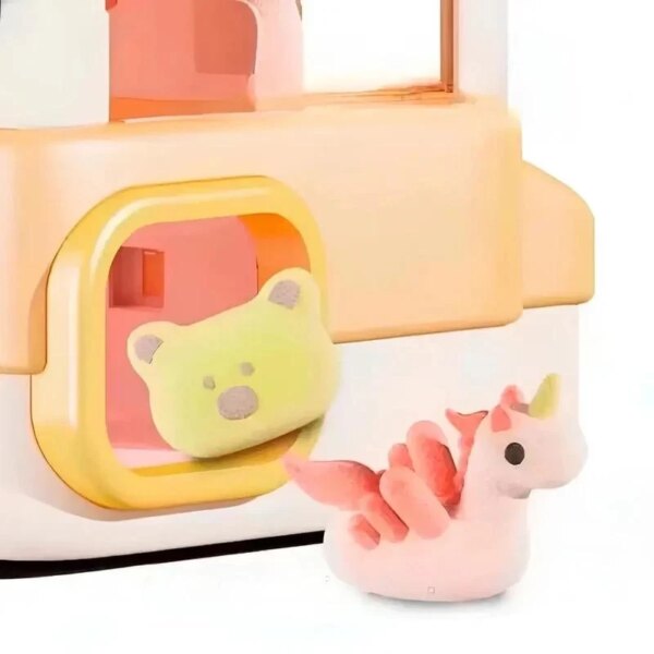 Игровой автомат с игрушками Мишка, аккумуляторный, USB-зарядка, 5 игрушек и 5 монет