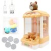 Игровой автомат с игрушками Мишка, аккумуляторный, USB-зарядка, 5 игрушек и 5 монет