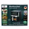 Аэрогриль Prime Kitchen AF1012DT, 14 л, с двойными нагревательными элементами (2 ТЭНы), сенсорное управление, окно обзора, 80–200