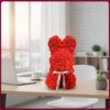 Подарочный "Зайчик" из декоративных роз и бантиком 17х17х25 см KR-21 Цветочный зайка из 3D роз