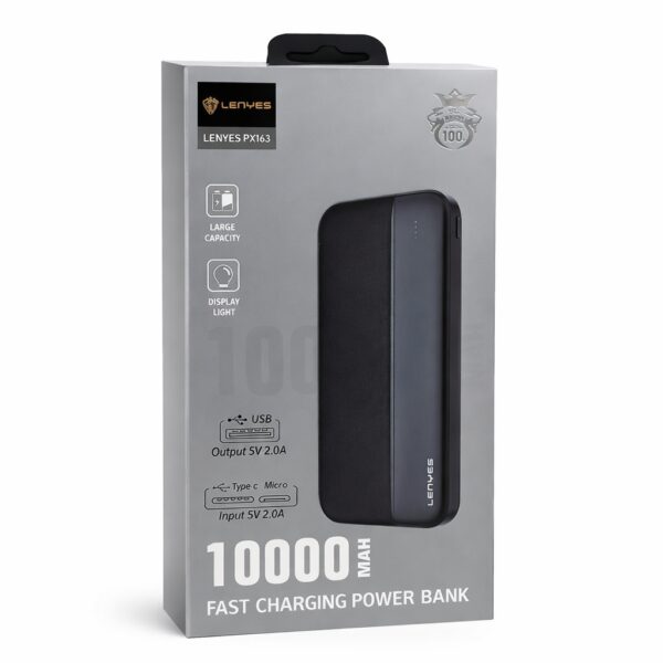 Внешний аккумулятор Power Bank Lenyes PX163 10000 mAh li-ion два usb выхода 136х68х15 6 мм