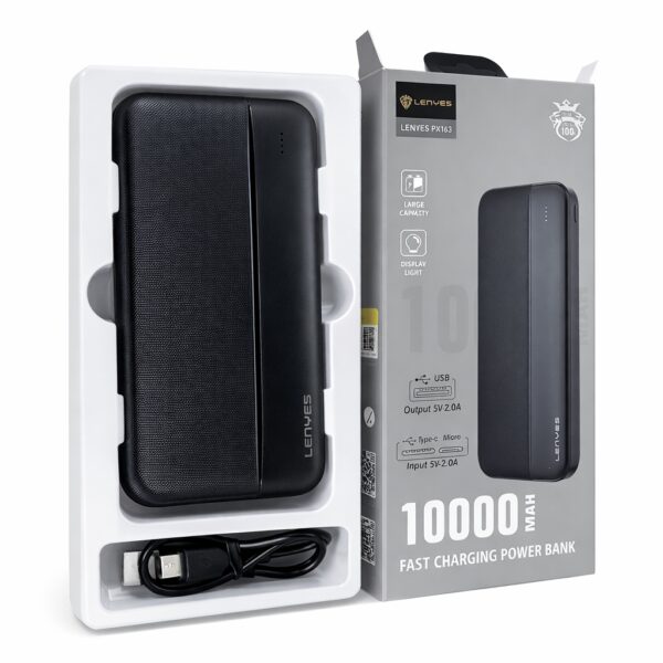 Внешний аккумулятор Power Bank Lenyes PX163 10000 mAh li-ion два usb выхода 136х68х15 6 мм