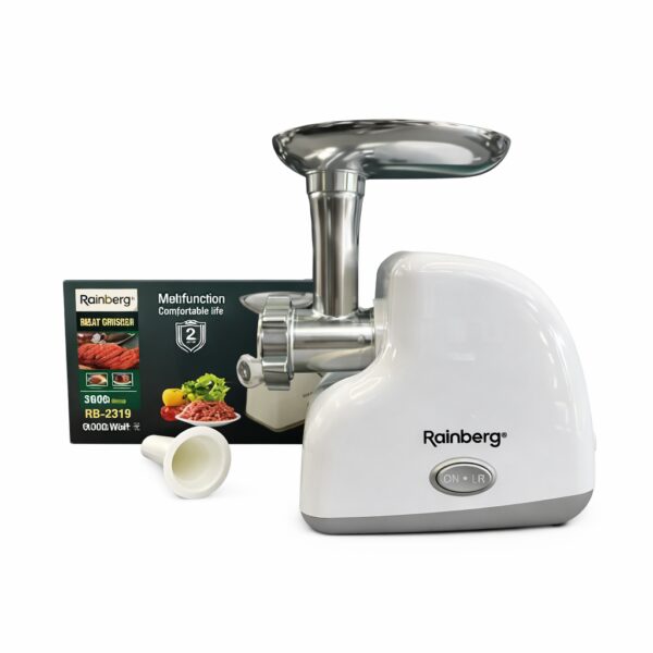 Домашняя электрическая мясорубка Rainberg RB-2319 3000 Вт с реверсом белая