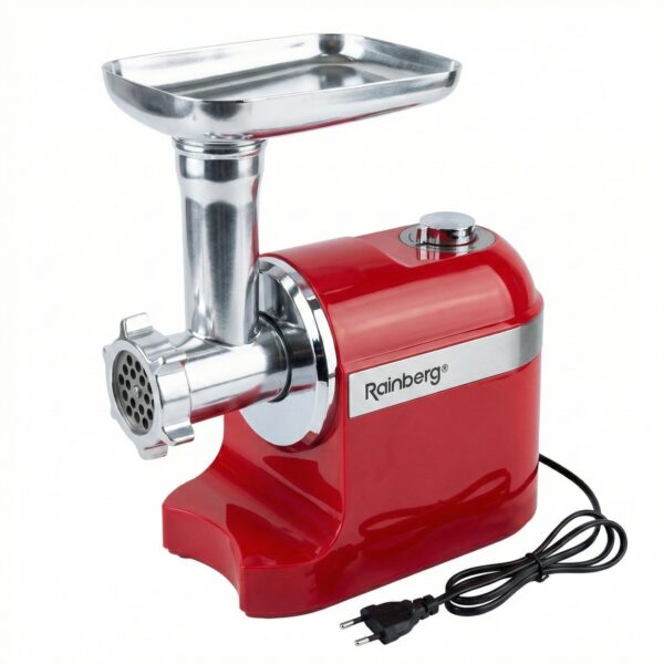 Мясорубка электрическая Rainberg RB-2270, 3800 Вт, красная, 3 в 1, с соковыжималкой и овощерезкой