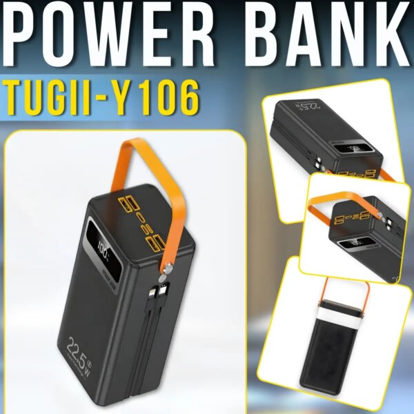 Повербанк-Гигант 60000mAh "Полная Автономность" TUGII-Y106 + Мощный LED-Прожектор (22.5 Вт)