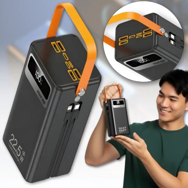 Повербанк-Гигант 60000mAh "Полная Автономность" TUGII-Y106 + Мощный LED-Прожектор (22.5 Вт)