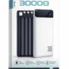 Павербанк PB-461 30000 mAh с LED дисплеем, быстрой зарядкой QC 3.0, USB / Type-C / Lightning, белый