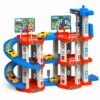 Игровой трек-паркинг Children’s Rail Car MH2004 «Щенячий патруль», 75 деталей, 3 машинки в комплекте, многоуровневая парковка
