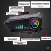 Беспроводная мотогарнитура Y10 на шлем с мягким микрофоном и Bluetooth 5.3 + аксессуары, черная
