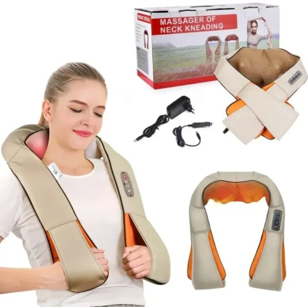 УЦЕНКА! Роликовый массажер для спины и шеи Massager of Neck (Плохая упаковка 3394)