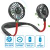 УЦЕНКА! Вентилятор на шею с подсветкой Fan 360° Чёрно Красный мини USB охладитель (Плохая упаковка 3278)