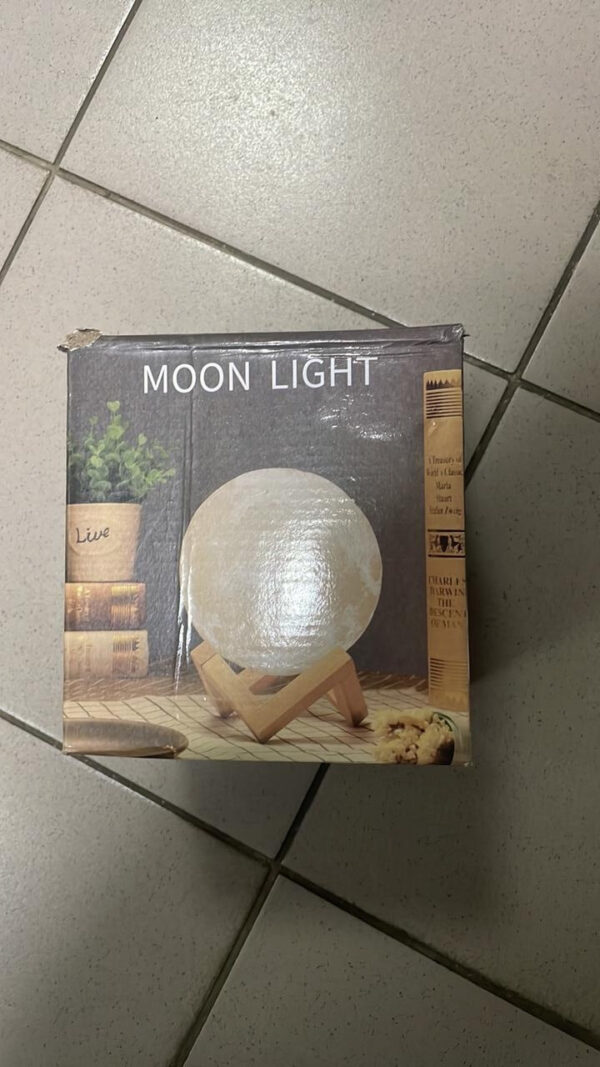 УЦЕНКА! Светильник-ночник 3D слой Луна Moon Lamp на деревянной подставке 15 см (Плохая упаковка 3391)