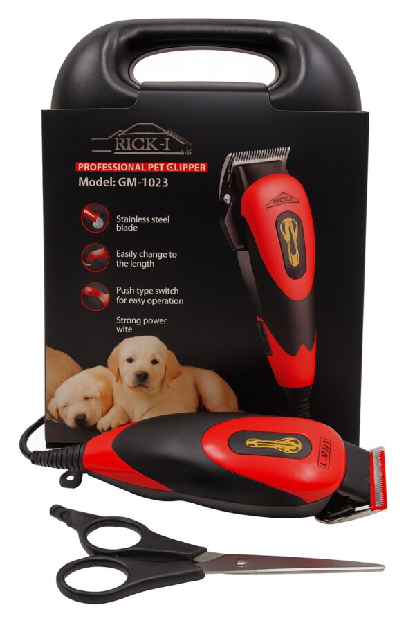УЦЕНКА! Машинка для стрижки собак и кошек Geemy GM-1023, 4 насадки, щетки (Повреждение корпуса 3363)