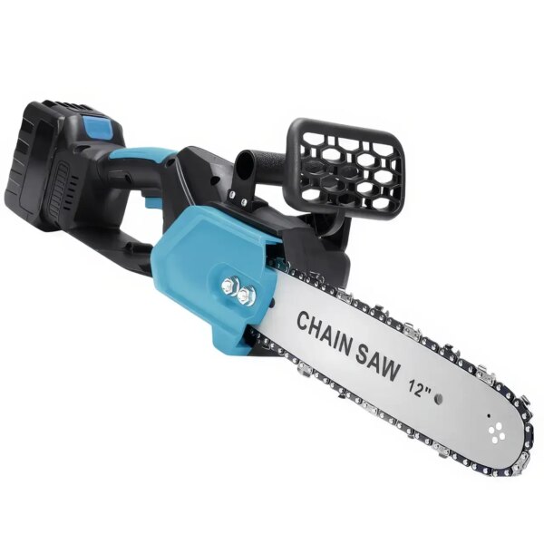 УЦЕНКА! Цепная пила с шиной 12 дюймов и 2 аккумуляторами 48В в кейсе Electric Saw Blue (Без зарядки 3443)