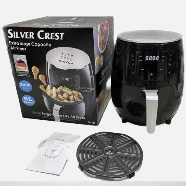 УЦЕНКА! Аэро-фритюрница цифровая безмаслянная фритюрница 6 литров SILVER CREST S-18 2400W (Плохая упаковка 3453)