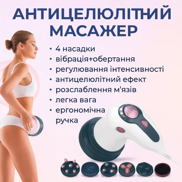 УЦЕНКА! Инфракрасный антицеллюлитный массажер RETTER Body I — 3 насадки, вибрация  ( Плоха упаковка, не все насадки 3457)