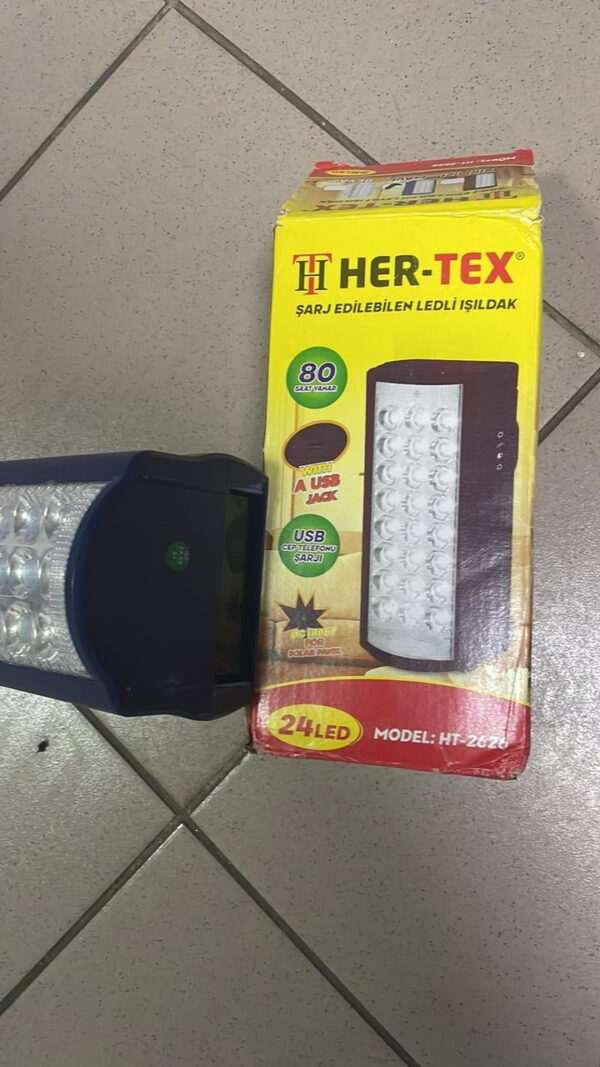 УЦЕНКА! LED-фонарь аккумуляторный черный корпус HER-TEX HT-2626 (Плохая упаковка, Повреждение корпуса 3460)