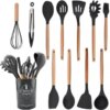 УЦЕНКА! Набор принадлежностей для кухни 12 предметов Kitchen Set, RD-1204 Кухонный набор Черный (Повреждение подставки 3461)