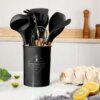 УЦЕНКА! Набор принадлежностей для кухни 12 предметов Kitchen Set, RD-1204 Кухонный набор Черный (Повреждение подставки 3461)