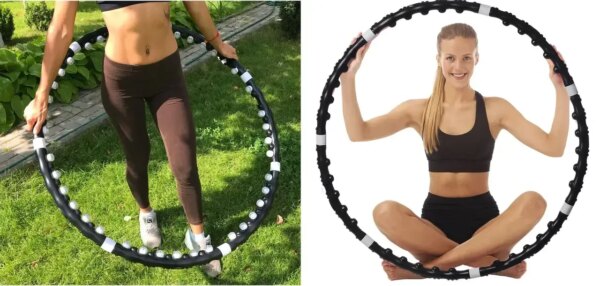 УЦЕНКА! Утяжеленный массажний обруч Хула Хуп с магнитами Massaging exerciser (Повреждение одного звена, Плохая упаковка 3464)