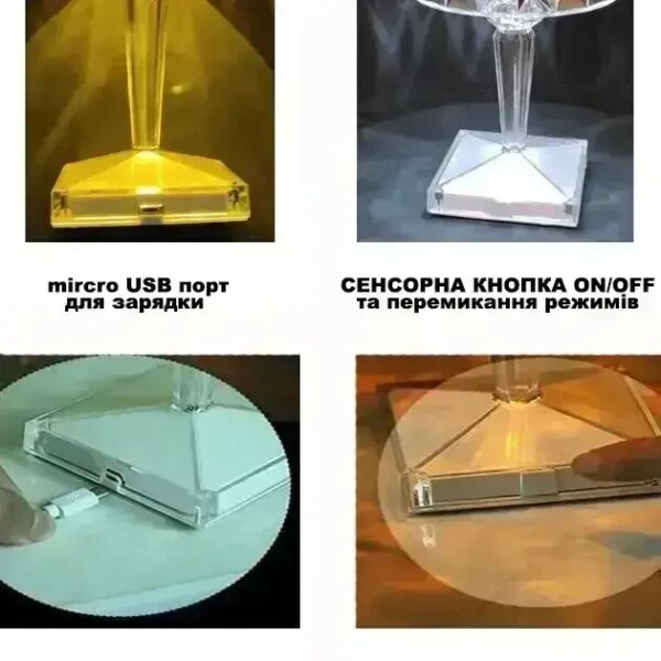 УЦЕНКА! Декоративный LED светильник ночник Diamond light Бриллиант (Плохая упаковка 3468)