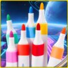 Набор акриловых маркеров 12 цветов Acrylic Marker MAP-01 с кулевидным наконечником в кейсе