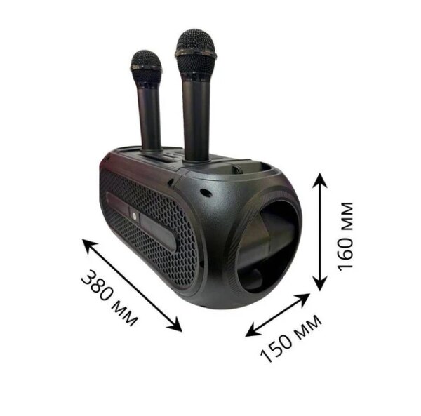Портативная Bluetooth колонка ZQS4247 16Вт с 2 микрофонами караоке USB TF FM AUX