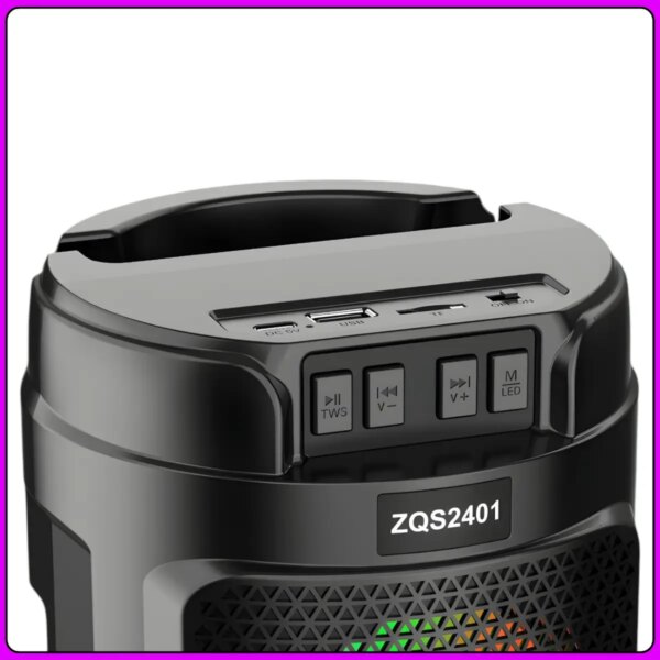 Портативная Bluetooth колонка 2х4" с RGB подсветкой и поддержкой TWS ZQS2401 10W