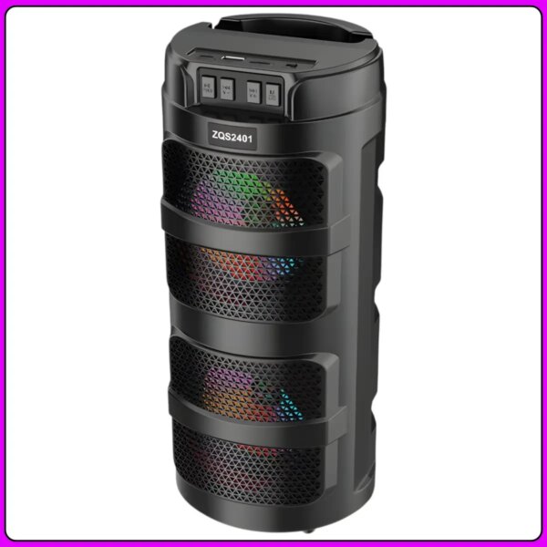 Портативная Bluetooth колонка 2х4" с RGB подсветкой и поддержкой TWS ZQS2401 10W
