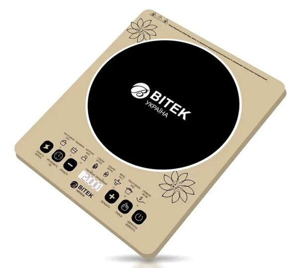 Индукционная плита BITEK BT-8017, 2000Вт, 1 конфорка эффективная и компактная настольная электроплита для кухни
