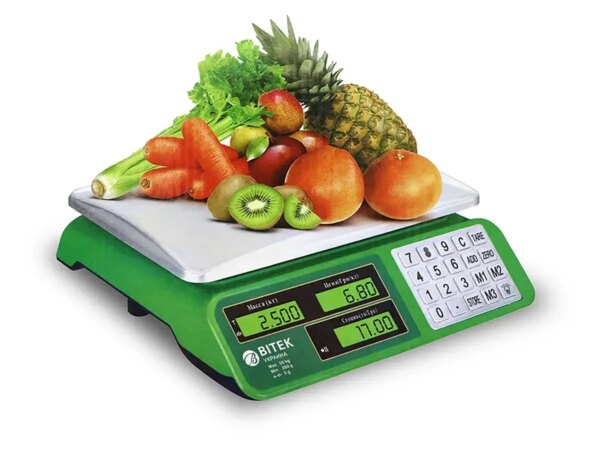 Весы электронные торговые 55кг 4В металлические кнопки BITEK YZ-982S 5шт 9446
