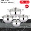 Набор кастрюль Haus Roland HR113-2, 4 шт из нержавеющей стали 1,9/2,6/3,6/6,1 л. Серебристый (HR113-2)