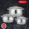 Набор кастрюль Haus Roland HR114-1, 3 шт из нержавеющей стали 1,9/2,7/3,6 л. Серебристый (HR114-1)