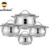Набор кастрюль Haus Roland HR114-2, 4 шт из нержавеющей стали 1,9/2,7/3,6/6,1 л. Серебристый (HR114-2)