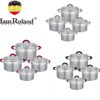 Набор кастрюль Haus Roland HR121-1 (4 шт) из нержавеющей стали 1,9/2,6/3,6/5,7 л., Серебристый
