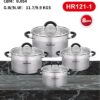 Набор кастрюль Haus Roland HR121-1 (4 шт) из нержавеющей стали 1,9/2,6/3,6/5,7 л., Серебристый