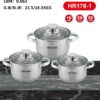 Набор кастрюль Haus Roland HR176-1, 3 шт из нержавеющей стали 2,9/3,9/5,1 л. Серебристый (HR176-1)
