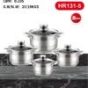 Набор кастрюль Haus Roland HR131-5, 4 шт из нержавеющей стали 2,1/2,8/3,9/6,1 л. Серебристый (HR131-5)