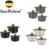Набор кастрюль Haus Roland HR131-11 (3 шт) из нержавеющей стали 2,9/3,9/5,1 л, с гранитным покрытием, Черный