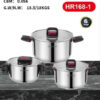 Набор кастрюль Haus Roland HR168-1, 3 шт из нержавеющей стали 1,9/3,6/6,5 л, со складными ручками. Серебристый (HR168-1)
