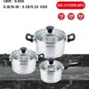 Набор посуды Haus Roland GS-01139R-6PC, 6 предметов из нержавеющей стали 1,9/3,6/6,1 л, с бакелитовыми ручками. Серебристый (GS-01