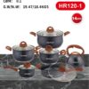 Набор посуды Haus Roland HR120-1 (14 предметов) из нержавеющей стали: кастрюли 2,6/3,6/6,1 л; ковш 1,9 л; сковорода 2,9 л; чайник