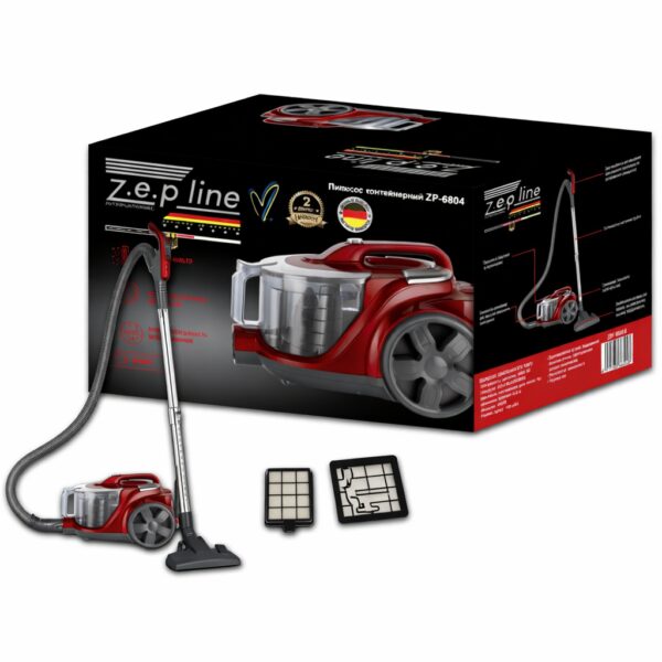 Пылесос без мешка Zepline ZP-6804 контейнерный 4000 Вт на 4 л с фильтром HEPA и регулятором мощности