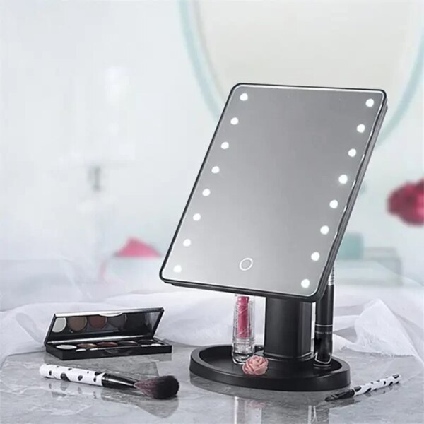 УЦЕНКА! Зеркало настольное с подсветкой LED - бренд Large Led Mirror (Плохая упаковка, повреждение на зеркале 3225)