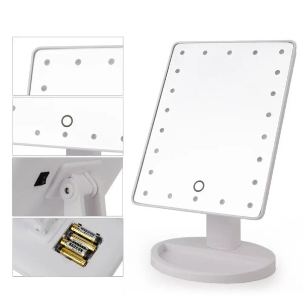 УЦЕНКА! Зеркало настольное с подсветкой LED - бренд Large Led Mirror (Плохая упаковка 3298)