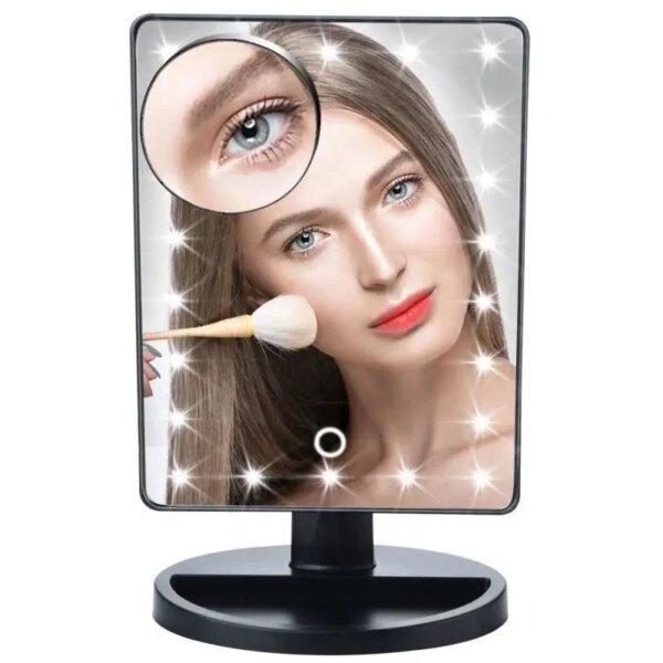 УЦЕНКА! Зеркало настольное с подсветкой LED - бренд Large Led Mirror (Плохая упаковка, повреждение на зеркале 3225)