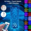 УЦЕНКА! Настольная аккумуляторная лампа с пультом 22см ночник Роза RGB Crystal Rose.(Плохая упаковка, трещина на корпусе 3274)