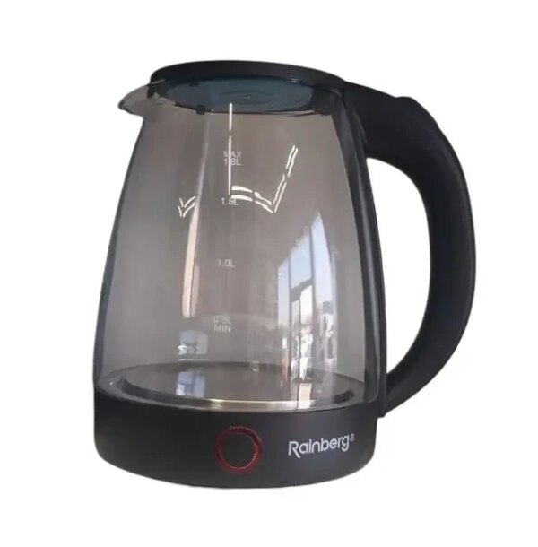 УЦЕНКА! Стеклянный чайник Rainberg RB-2240 Дисковый 2200W (Плохая упаковка 3188)